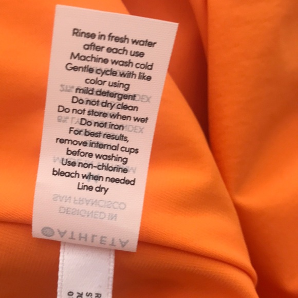 Athleta Scoop One Piece Swimsuit Orange Medium - Picture 10 of 11